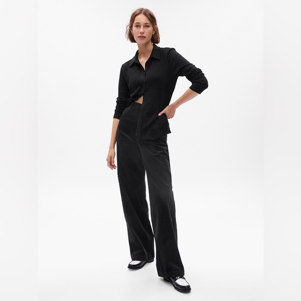 NWT! GAP Black Mid Rise Loose Corduroy Pants - Size 4 🩷 779274
